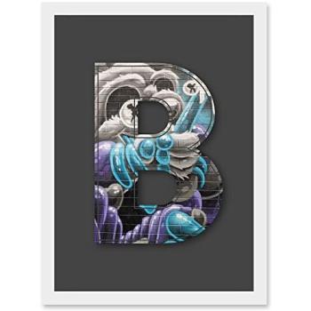 Crazy Panda Letter B – Black & White Urban Frame