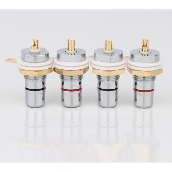 Hi Audio 8PCS Rhodium Gold Plated Phono Chassis Sockets