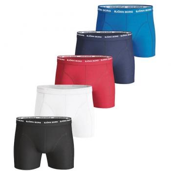 Caleçons Björn Borg Solid Sammy Hommes - Pack de 5 Noir et Blanc