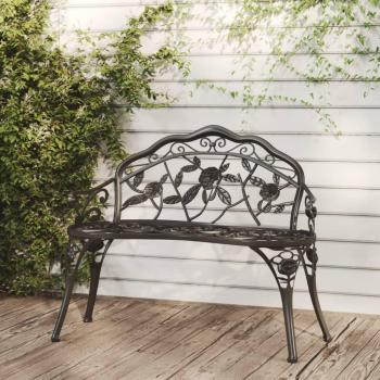 VIDAXL Panchina da Giardino 100 cm in Alluminio Pressofuso Nero