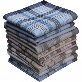 Mouchoirs de poche carrés multicolores à rayures pour hommes et femmes - 10 pièces, 38x38cm