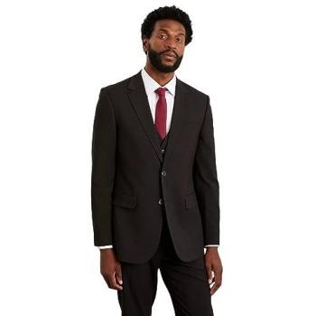 Burton Mens Tailored Fit Black Essential Suit Jacket