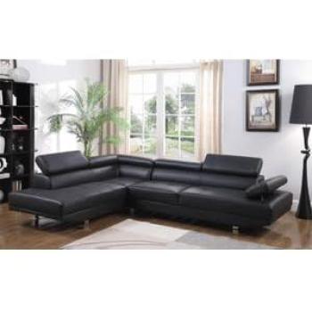 Black Sienna L‑Corner Sofa (LH)