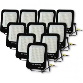 Proyector LED Exterior SMD 50W IP65 Negro – Pack 10, Blanco Neutro 4000K-5500K Silamp