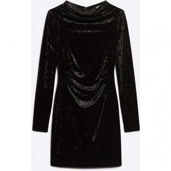 Superdry vestido de terciopelo negro para mujer - W8011367A - XL