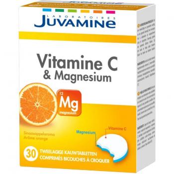 Comprimés Vitamine C + Magnésium à Croquer – 30 pcs