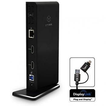 IB-DK2251AC Alámbrico USB 3.2 Gen 2 (3.1 Gen 2) Type-A Negro, Estación de acoplamiento