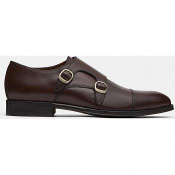 LOTTUSSE Zapatos De Hombre con Doble Hebilla Moka De Vacuno Cepillado