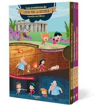 Las aventuras de Locos por la historia. Pack de 3 libros para niños de 5 a 9 años: Viaja a la Prehistoria, el Antiguo Egipto y la Antigua Roma y vive.