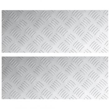 Kit di 2 Piastre a Scacchiera in Alluminio 20x50 cm, Silver