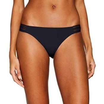 Seafolly Bas de Maillot Brésilien Multi Rouleau, Noir
