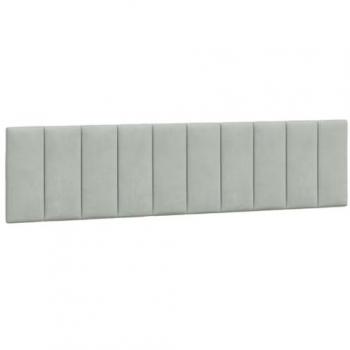 Coussin de tête de lit gris clair 200 cm en velours
