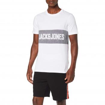 JACK & JONES camiseta Jcopoul de manga corta, color blanco, fit slim, talla M para hombre