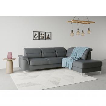 Sit&more Ecksofa Sinatra L‑Form mit Ottomane – 98 % Polyester / 2 % Polyamid, Kopfteil‑ & Armteilfunktion möglich