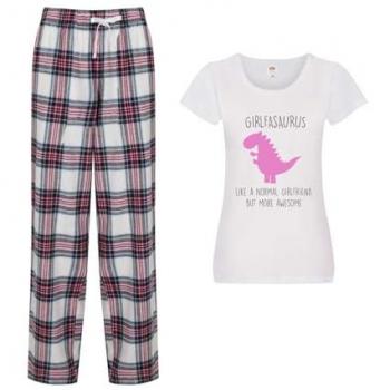 Pink T-Rex Sweetheart Sleepwear Set