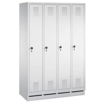 Evolo S 3000 Porte‑vêtements en acier, 4 espaces de 300 mm, système de verrouillage sécurisé, couleur gris pâle RAL 7035