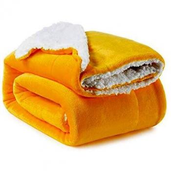 Bedsure Fleece Throw Blanket Mustard