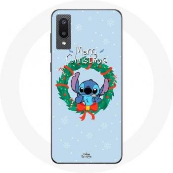Coque Joyeux Noël Stitch Neige Bleue pour Samsung Galaxy A02