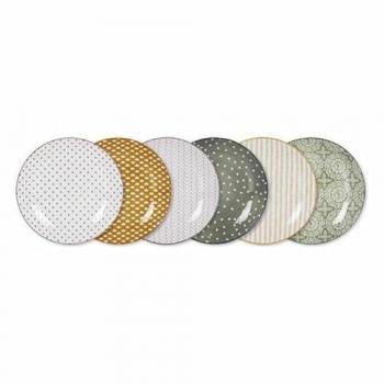 MAXHOME- Pack 6 Fuente de Cocina Redonda 20cm Diseño Estampado Japones Porcelana Premium