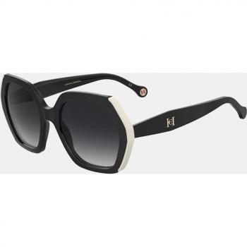 Gafas de sol Carolina Herrera HER 0181/S ovaladas de acetato en negro con lentes gris oscuro, tamaño 55 MM