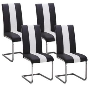 Conjunto de 4 sillas de piel sintética trinity - negro y blanco de pascal morabito