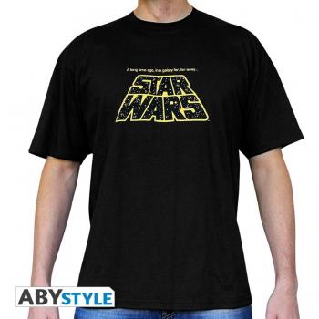 T-Shirt homme STAR WARS Il y a longtemps... manches courtes noir - classique (L)