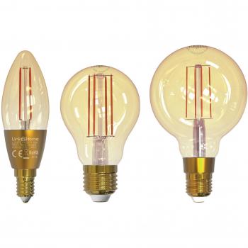 Link2Home LTHFEB22P5W Wi-Fi LED B22 Pear Filament Dimmable Bulb, White 470 lm 4.5W