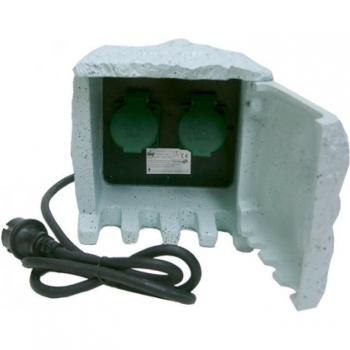 Piedra Regleta de Jardín Osca 19005 con 2 Tomas IP44 y Cable H07RN-F 1,5 m