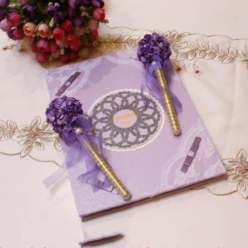 Customizable European Marble Wedding Guest Book