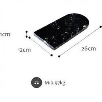U-Shaped Black Marble Serving Tray and Chopping Block - 12cm/20cm Coffee Plate for Home Decor and Dessert Photography