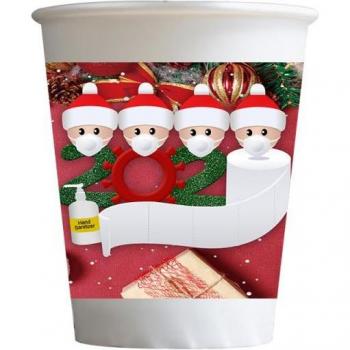 Festive Holiday 5‑Pack Disposable Paper Cups