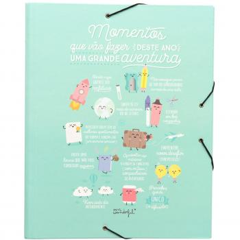 Mr. Wonderful WOA03713PT – Ordner mit Register, mit portugiesischem Schriftzug Momentos que van a hacer de este año una gran aventura