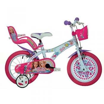 Dino Barbie 16 Kids Bike Pink - White/Pink