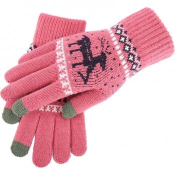 Gants à motif de cerf vintage pour Noël – Mitaines tactiles d’hiver