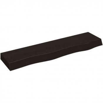 Étagère murale en bois chêne massif gris foncé 80x30x2 cm