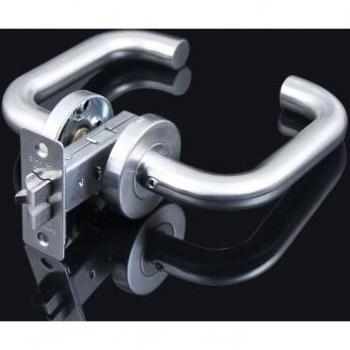Stainless Steel Fire Rated Door Handle and Lock Assembly for Hardware Installation