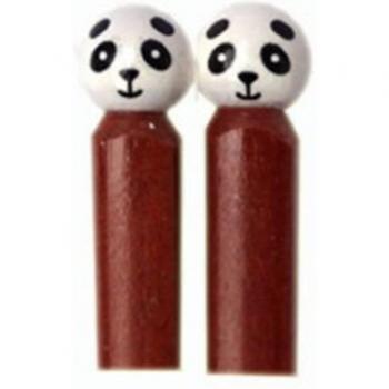 1 Pair of Natural Wood Baby Chopsticks - Japanese Animal Pointed Style