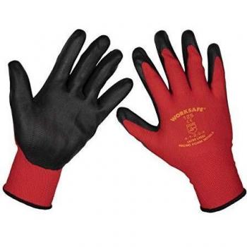 Sealey Worksafe Flexi Grip Nitrile Foam Palm Gloves Red / Black XL Pack of 1