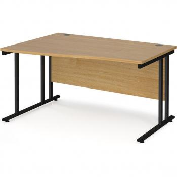 Maestro 25 Left Hand Wave Desk - Black Cantilever Leg (1400mm wide)