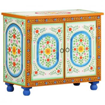 VidaXL Hand Painted Sideboard 27.6x13.8x23.6 Solid Mango Wood