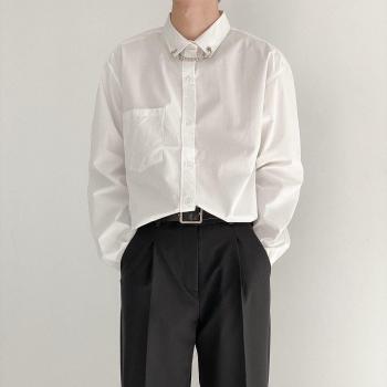 Camisa de satén de lujo para hombre, blusa formal holgada de manga larga con botones, estilo japonés, 2022