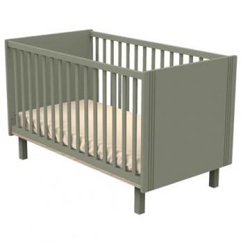 Lit bébé évolutif Sauthon 140x70cm à barreaux avec rainures Vert