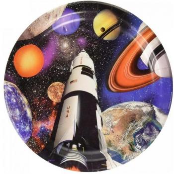 Outer Space Themed Disposable Plates (Pack of 8)