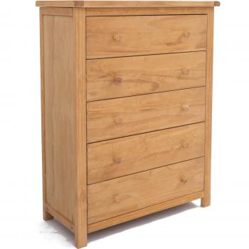 Lugo 5 Drawer Chest of Drawers - Wood / Knob