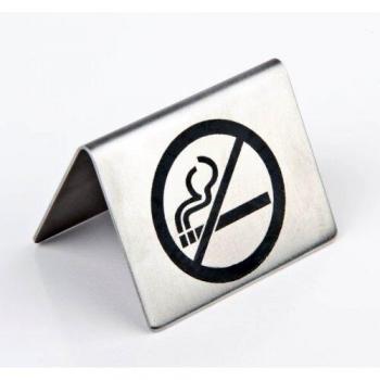 Cartello No Smoking in Acciaio Spazzolato 51x35x38mm