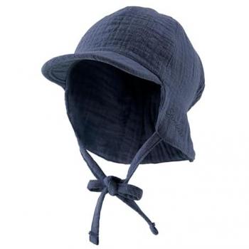 Sterntaler Strickmütze Schirmmütze mit Nackenschutz uni