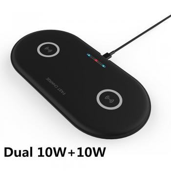 FDGAO 20W Qi Drahtloses Ladegerät 2 in 1 Dual 10W Schnellladepad für iPhone XR XS X 8 und Samsung S10 S9