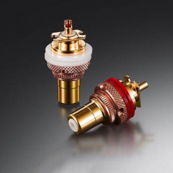 EIZZ Female RCA Socket Connector Tellurium Copper Nickel-Free Gold Chassis Panel Mount