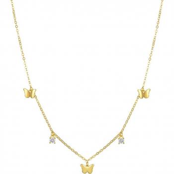 Collar Nall Pide un Deseo Luxenter Plata 925 bañada en Oro Amarillo 18 quilates