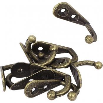 10pcs Vintage Bronze Wall Mounted Single Hook Hangers
